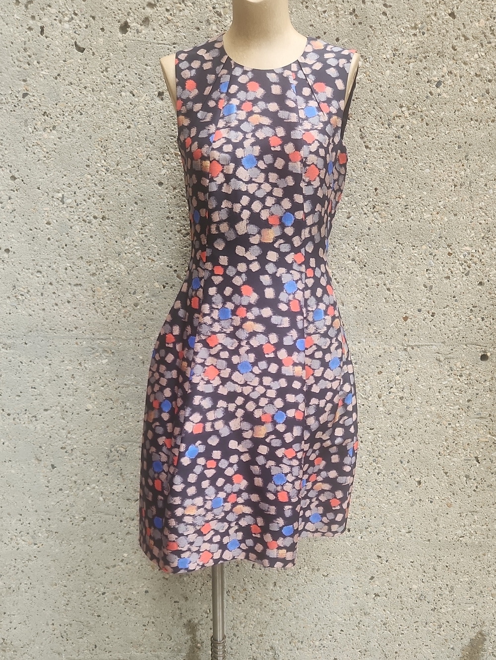 BOSS silk abstract polka dot print dress